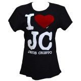 Babylook I love JC (Preta)  Tamanhos P e G